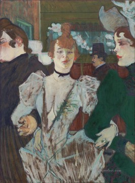 three women at the table by the lamp Painting - la goulue arriving at the moulin rouge with two women 1892 Toulouse Lautrec Henri de